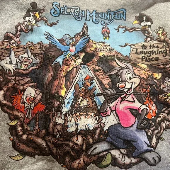 Splash Mountain Song of the South Uncle Remus Br'er Men's Gray Sweater Medium - Picture 2 of 4